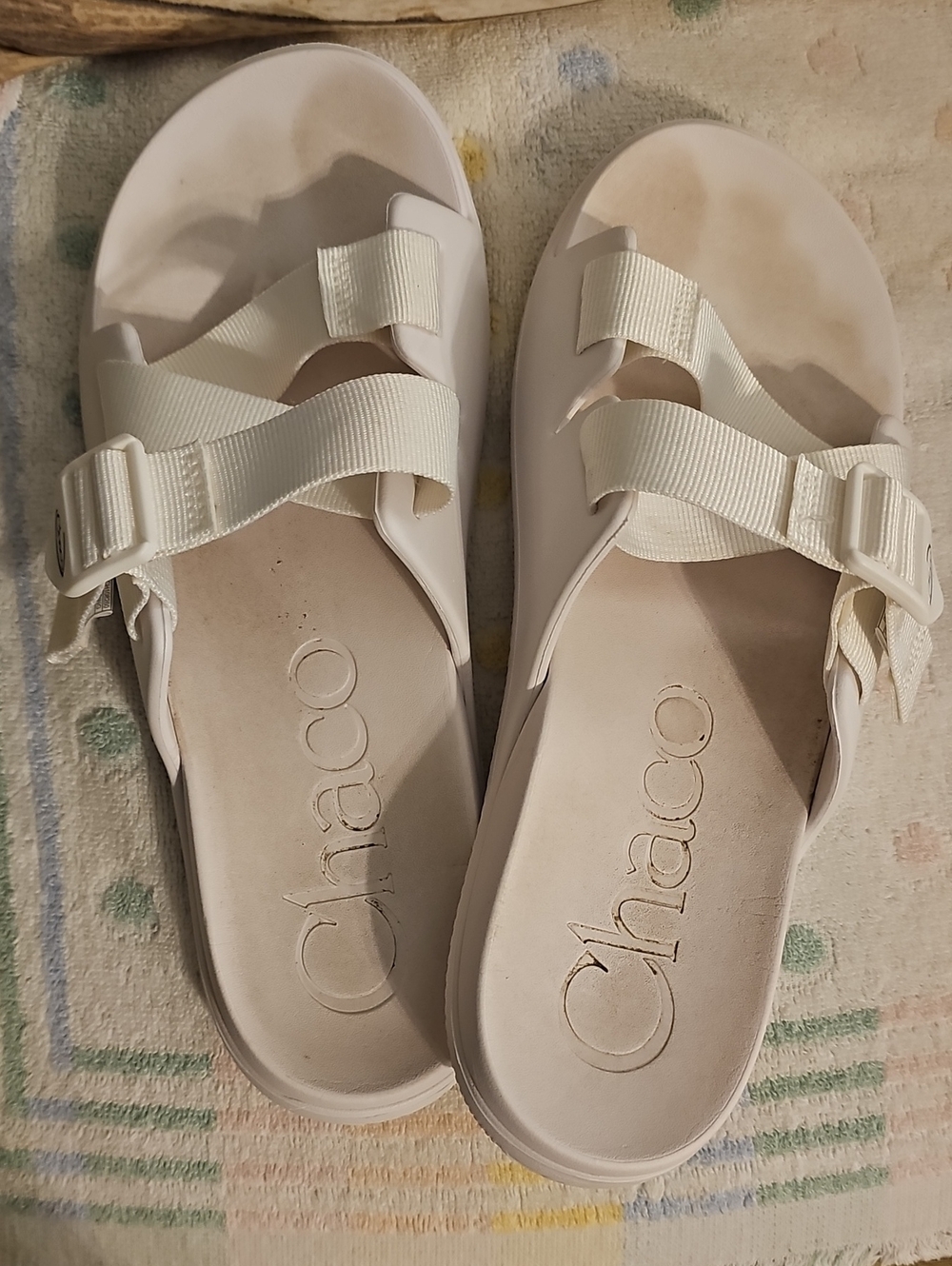 Chaco Women's White Adjustable Slide Sandals